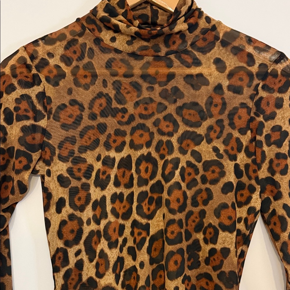 AFRM Brown Leopard Long Sleeve Top - Picture 2 of 5